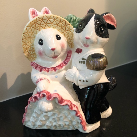 Fitz and Floyd Other - Fitz & Floyd Bunny Rabbit Ceramic Vase Omnibus Collection- Vintage-Spring Easter
